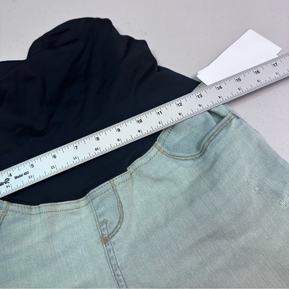 Isabel Maternity by Ingrid & Isabel Blue High Waist Shorts - Picture 3 of 6